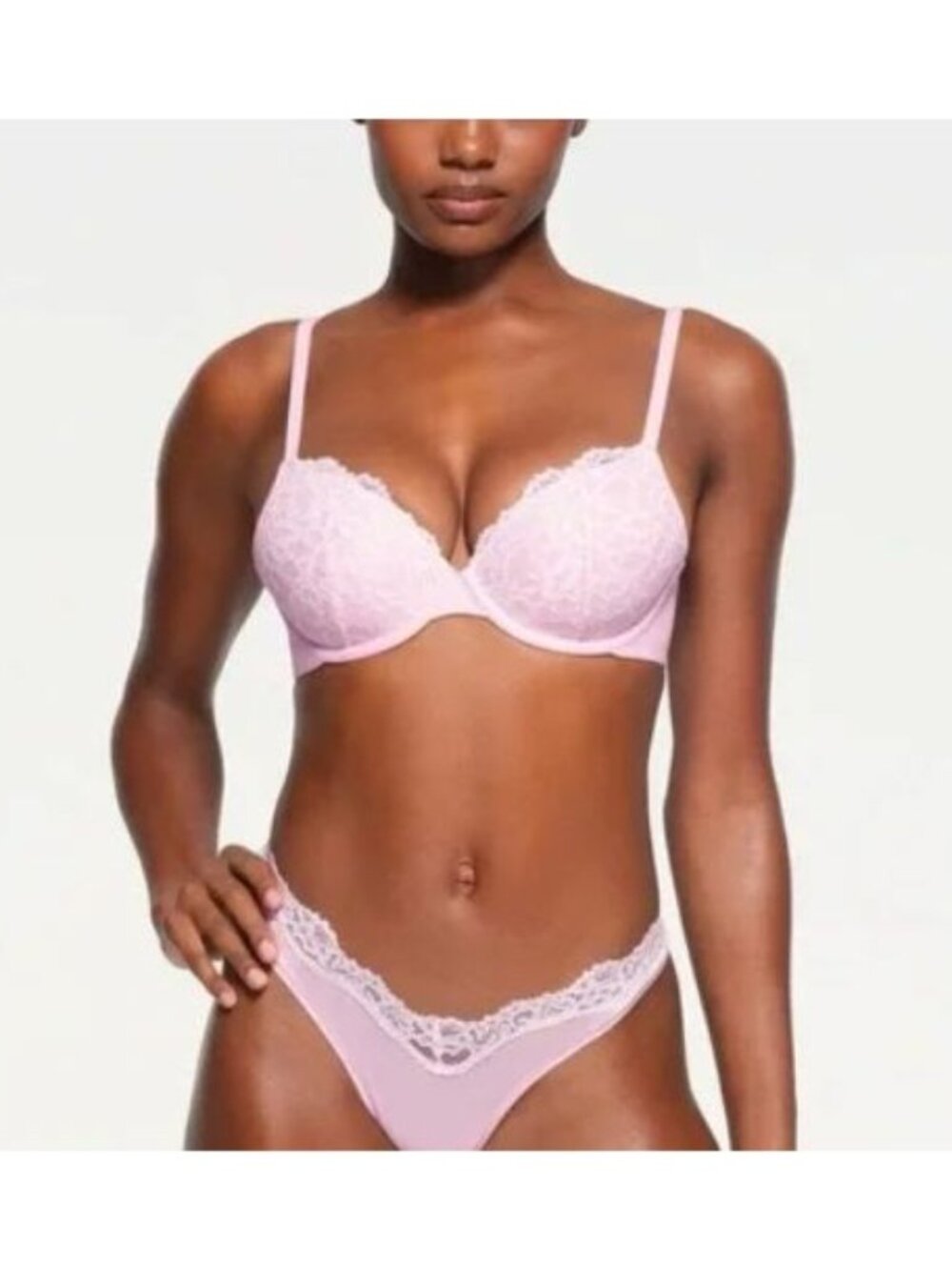 NWT Skims Fits Everybody Lace T Shirt Bra Pink Size 34C [jb]